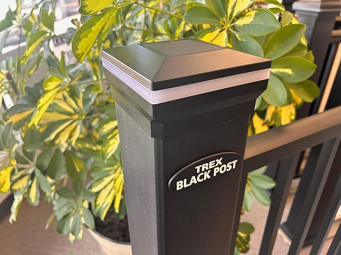 4.5" x 4.5" Composite Solar Deck Post Cap Light for a Trex Transcend Post (Black)