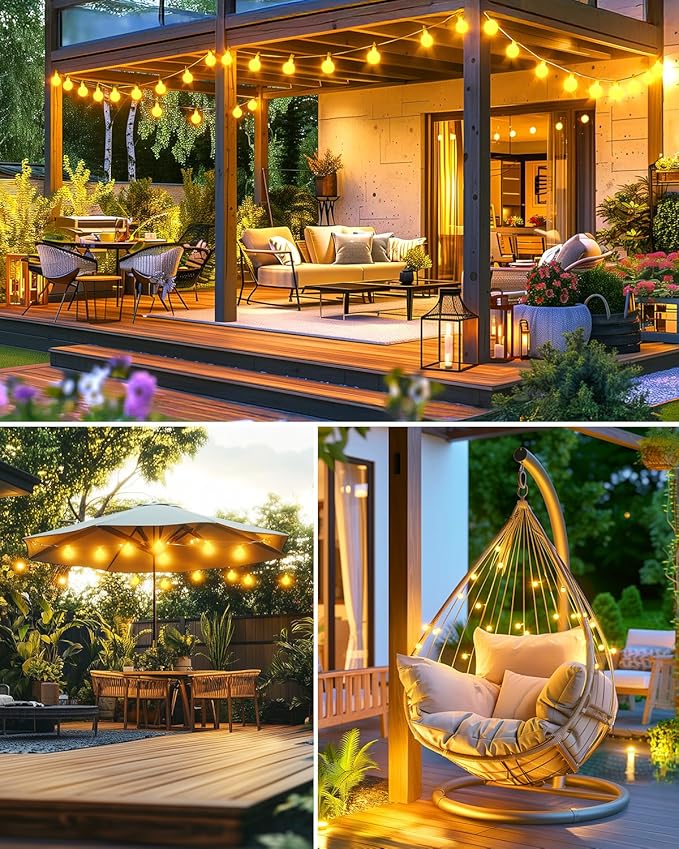 6ft String Lights for Porch, Waterproof LED