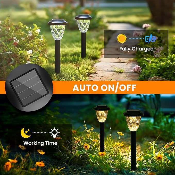 8-Pack Solar Landscape Lights for Garden