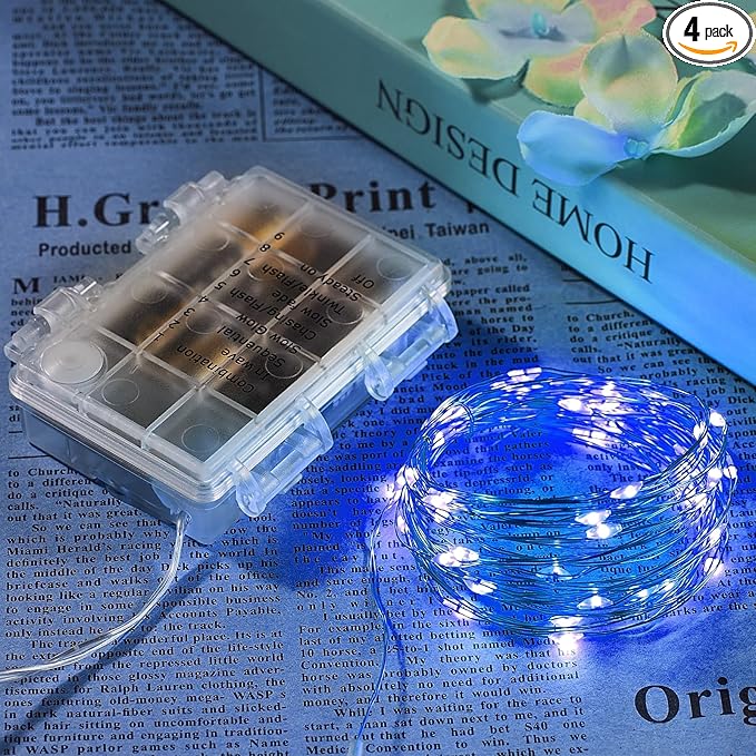4-Pack Christmas String Lights, 6ft Waterproof Twinkle Lights