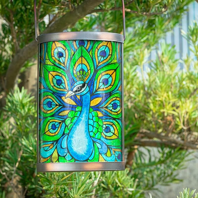 Peacock Solar Lantern Set, Classic Porch Lighting