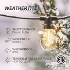 Outdoor String Lights, 48ft White Waterproof LED
