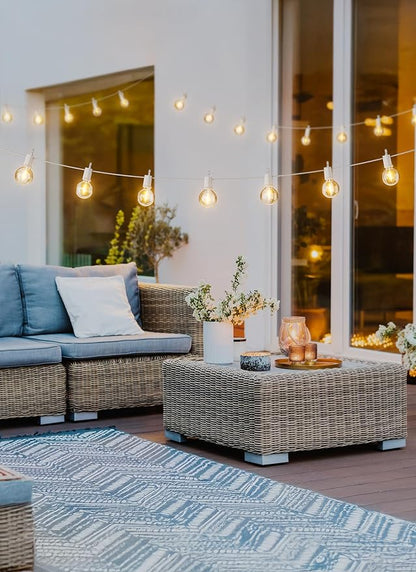 Brightown 69 Feet LED Outdoor String Lights with Shatterproof G40 Edison Bulbs, Connectable and Weatherproof Strand, Commercial Grade Patio Lights for Backyard Garden Patio Decorative, White