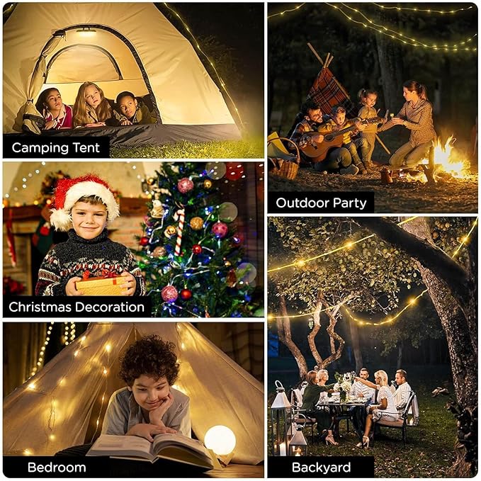 Christmas String Lights, 8ft Waterproof Twinkle Lights