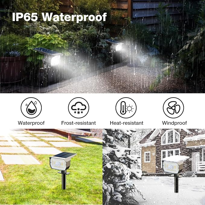 56 LED Solar Landscape Spotlights 12-Pack, Motion Sensor LED