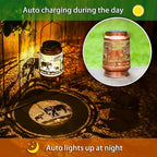 2-Pack Elephant Solar Lanterns, Waterproof LED Outdoor Lights