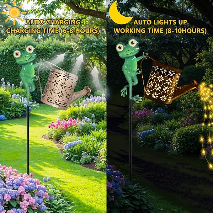 Solar Frog Statue Light, Yard Decor