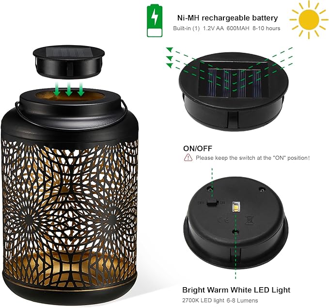 Hanging Solar Garden Lanterns, Charming Waterproof LED