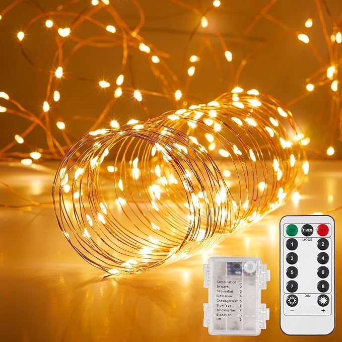 6ft Christmas LED String Lights, Waterproof Timer Lights