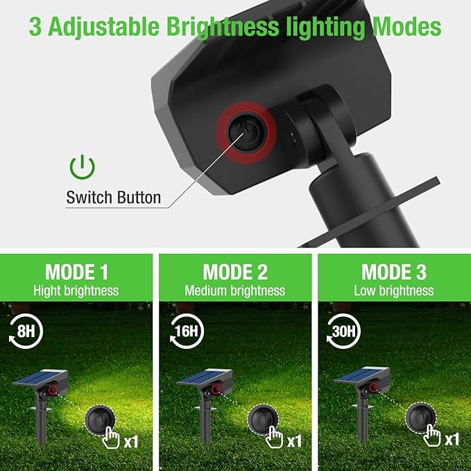 Solar Motion Sensor Landscape Spotlights 6-Pack, LED