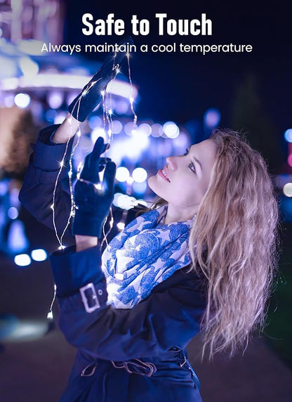 4-Pack 33ft Christmas LED String Lights, Waterproof Timer Lights