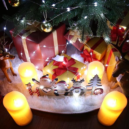 4-Pack 16ft Christmas LED String Lights, Waterproof Timer Lights