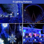 Blue Christmas Lights, 33ft LED Remote & Timer