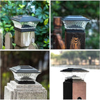 Warm White Solar Fence Post Caps, Patio LED