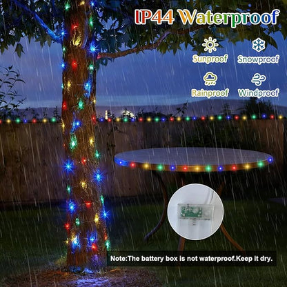 6-Pack Outdoor String Lights, 16ft Multicolor Waterproof LED