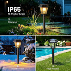 12-Pack Warm White Solar Path Lights, Outdoor Yard LED