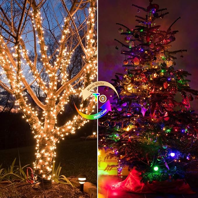Christmas Backyard String Lights 4-Pack, 50 LED Waterproof