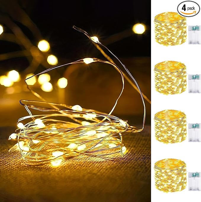 Christmas String Lights, 16ft 50 LED Waterproof Twinkle Lights