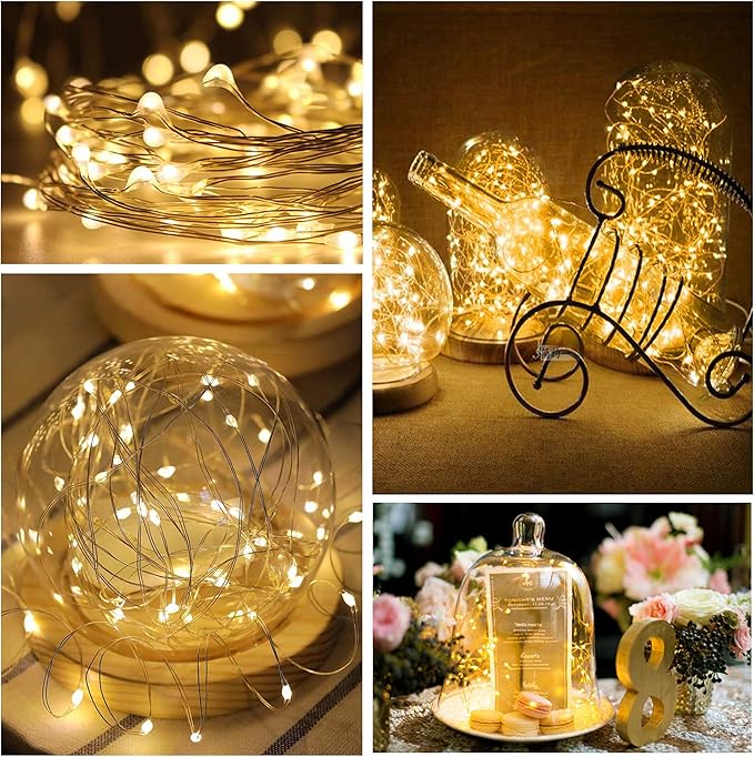 24-Pack 8ft LED Patio String Lights, Waterproof Outdoor