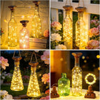 8-Pack 20 LED Wine Bottle Fairy Lights, Solar Cork