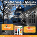 2-Pack 33ft Christmas LED String Lights, Waterproof Timer Lights