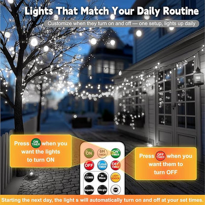 HXWEIYE Rechargeable Fairy Lights with Remote, 2 Pack 33ft 100LED Twinkle Lights with DIY Timer & Light Sensor, Waterproof Outdoor String Lights for Bedroom Patio Christmas Tree Decor, White
