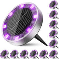 12-Pack Solar Ground Disk Lights, Waterproof LED