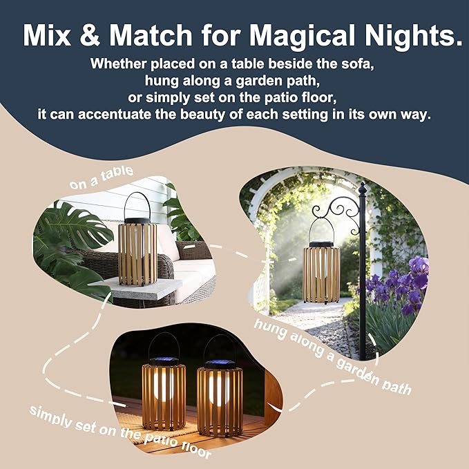 Large Solar Lanterns Outdoor Waterproof Garden Decor, Gifts for Women Mom Grandma Outdoor Solar Lantern Lights for Yard, Patio, Lawn,Pathway, Landscape