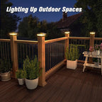 12-Pack Cool White Patio Post Cap Lights, Solar LED