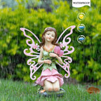 10.82" Solar Garden Garden Statue Light, Outdoor Decor