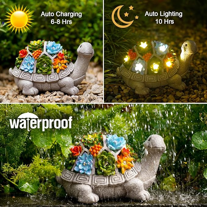 Solar Turtle Statue Light, Yard Decor