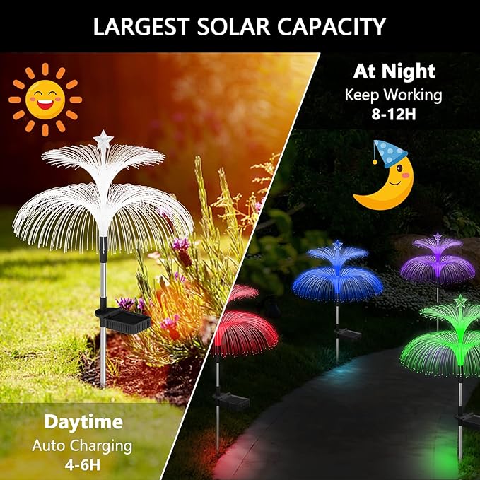 3-Pack Solar Path Lights, Outdoor Garden LED