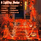 33ft Halloween LED String Lights, Waterproof Timer Lights