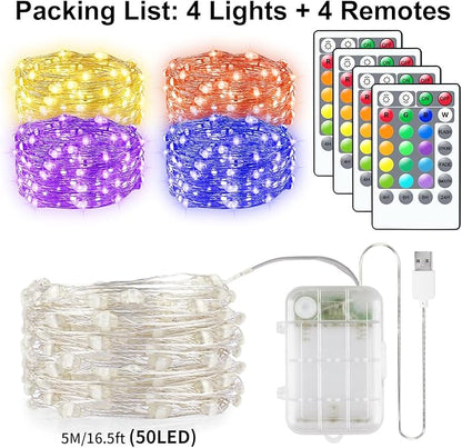 Christmas Yard String Lights 4-Pack, 66ft 200 LED Waterproof