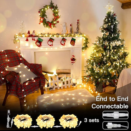 99ft Christmas LED String Lights, Waterproof Timer Lights