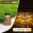 2-Pack Metal Hummingbird Solar Lanterns for Backyard, Waterproof LED