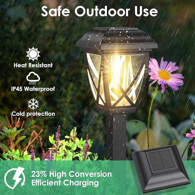Derynome Solar Lights Outdoor, 10 Pack Waterproof Solar Pathway Lights for Outside, Outdoor Light for Garden, Yard, Patio, Landscape, Planter, Walkway Decor