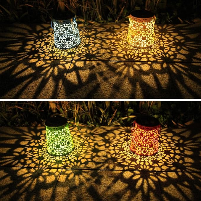 Garden Solar Lantern Set 4-Pack, Metal Garden Lighting