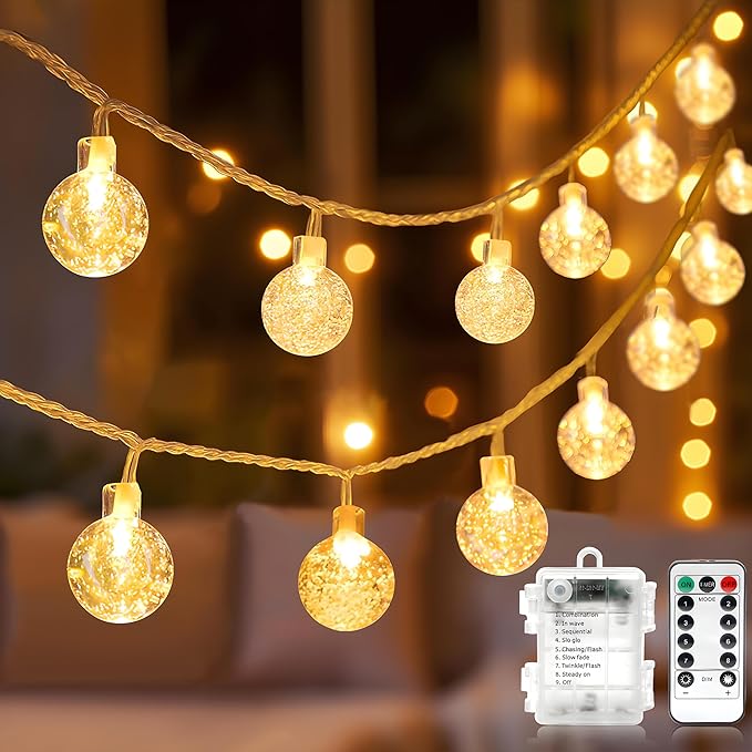 50 LED Christmas Twinkle Lights, 4ft Waterproof for Backyard