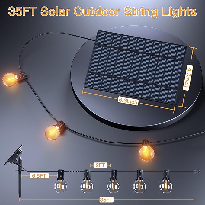 Yard String Lights, 35ft Weatherproof LED