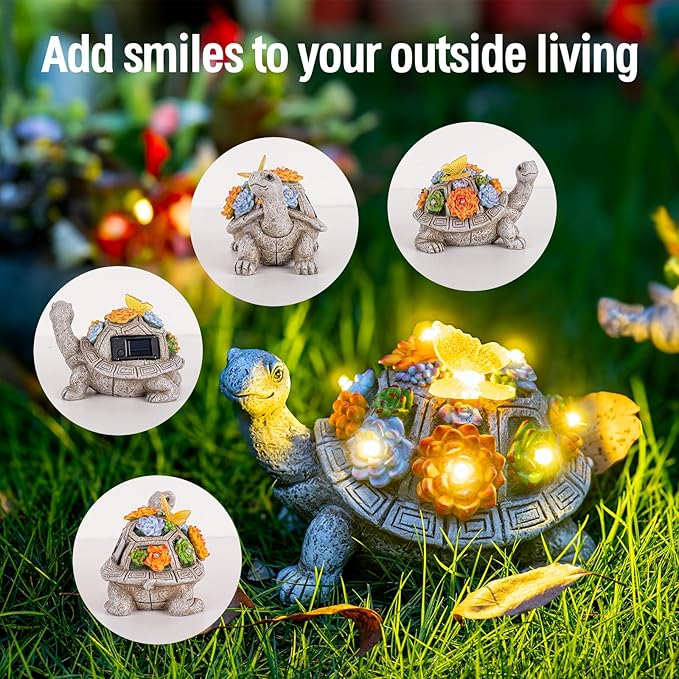 Turtle Solar Lawn Figurine Light, Waterproof