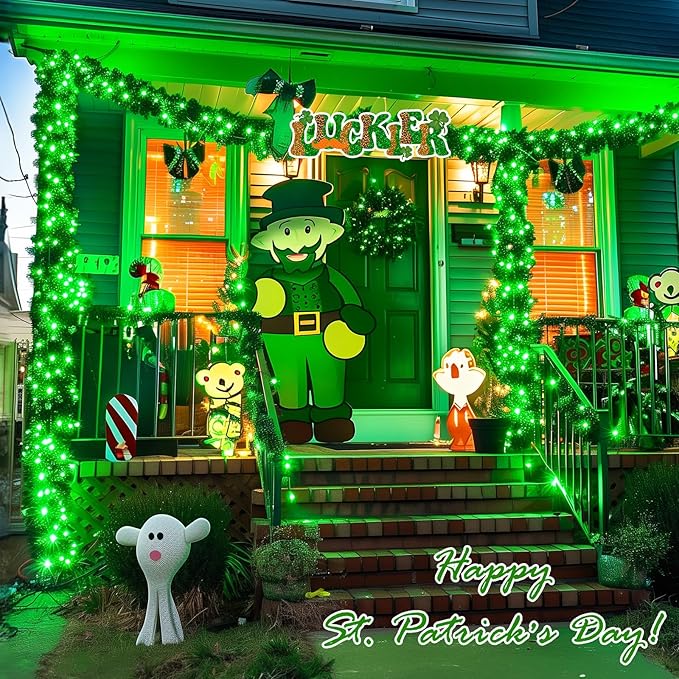 7ft Green Outdoor Edison String Lights, Weatherproof
