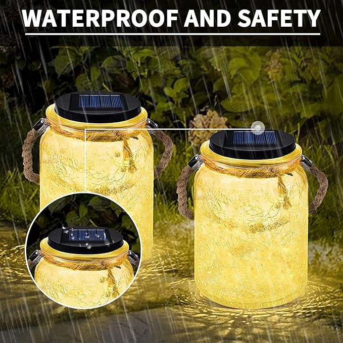 3 Pack Solar Mason Jar Lights - 3.15 in Silicone Waterproof Edge LED, Warm White Replacement Solar Light Parts for Outdoor Garden Lanterns