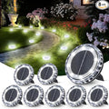 8-Pack Cool White In-Ground Solar Lights, Flat LED Garden
