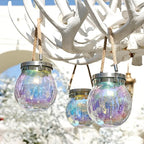 Crackle Solar Lantern Set 2-Pack, Classic Porch Lighting