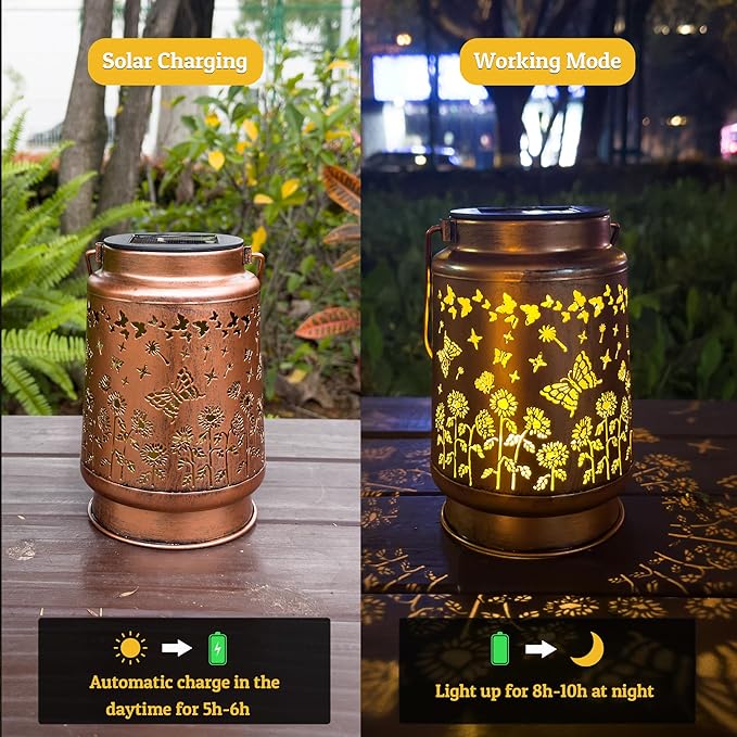 Butterfly Solar Hanging Lanterns, Classic Outdoor Decor