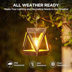 2-Pack Backyard Solar Outdoor Lanterns, Metal Waterproof LED