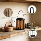 2-Pack Courtyard Solar Lanterns, Waterproof LED Backyard Lights