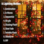4-Pack 200 LED Christmas Twinkle Lights, 66ft Waterproof for Porch