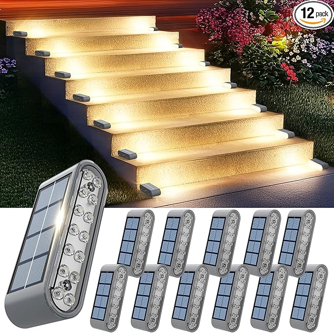 Solar Wall Lights, Warm White LED